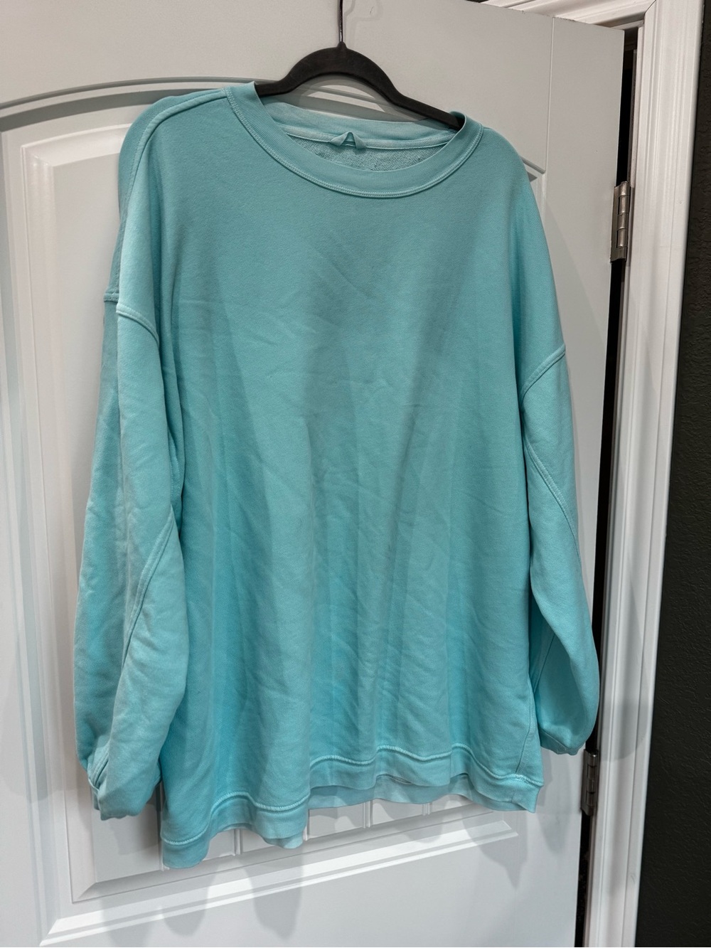 Aerie Oversized Crewneck Sweatshirt XL Aqua Blue Pullover Lounge Top